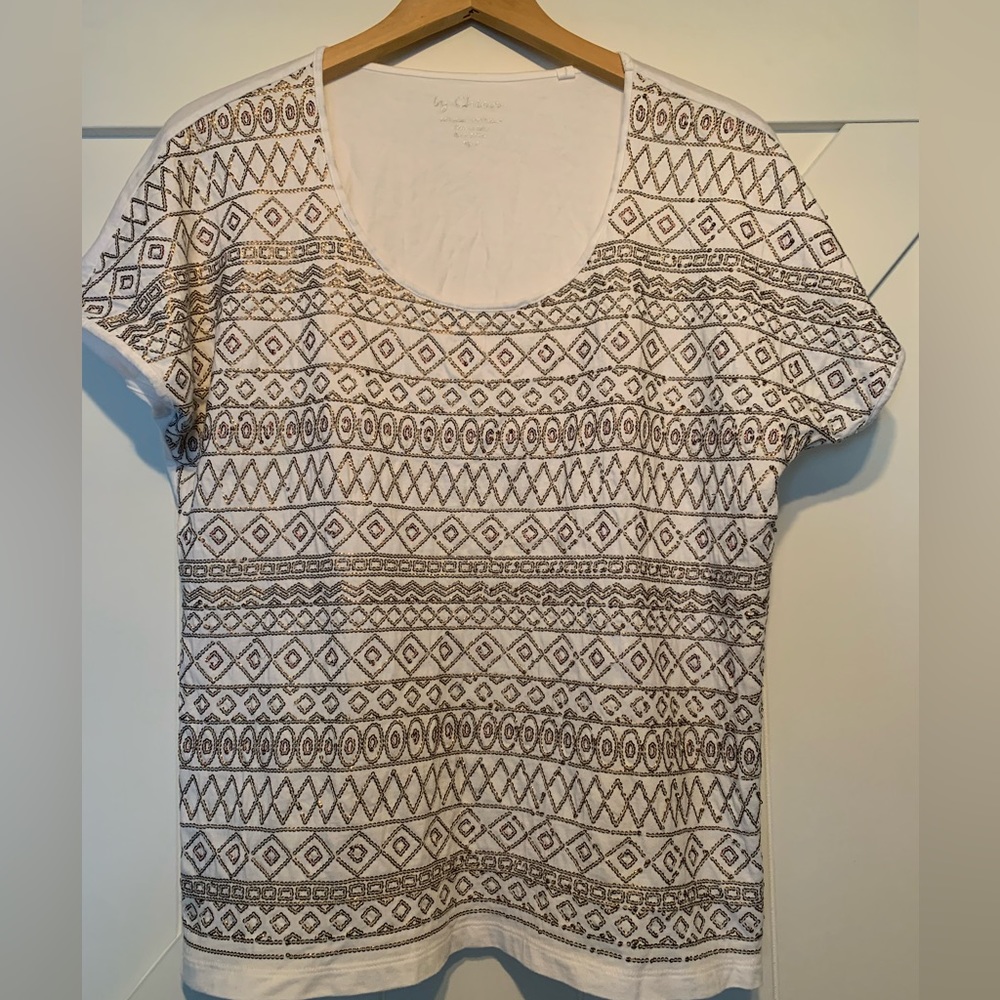 By Chico’s 2XL Short Sleeved Embroidered Top